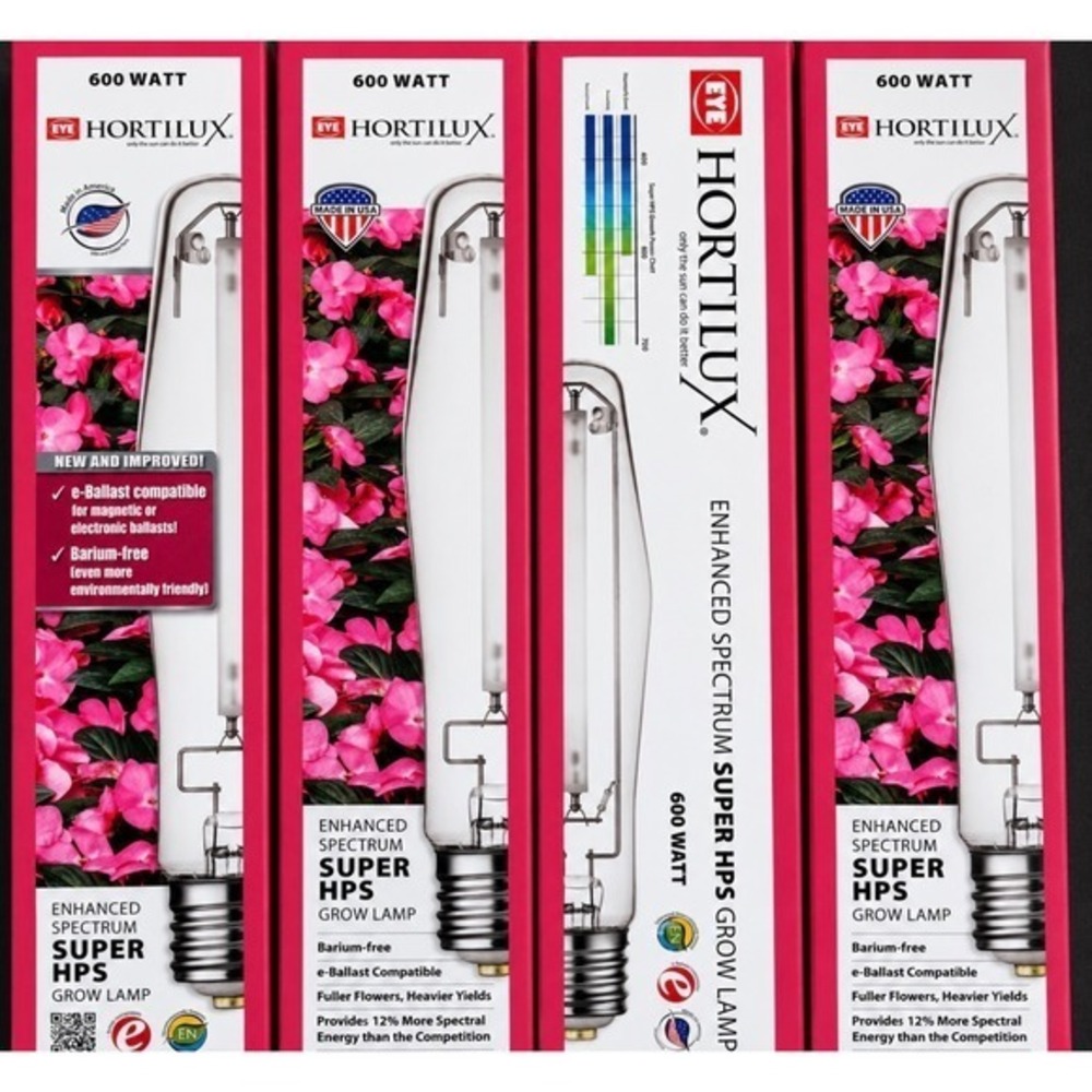 4 Eye Hortilux 600W Super HPS Enhanced Spectrum Grow Lamp Bulb LU600S/HTL/EN USA